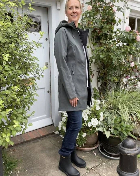 Ilse Jacobsen Soft Shell Raincoat - Mid Length With Detachable Hood - Urban 3 Ilse Jacobsen Soft Shell Raincoat - Mid Length With Detachable Hood - Urban