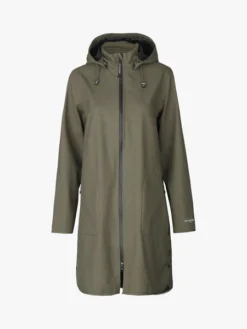 Ilse Jacobsen Soft Shell Raincoat With Detachable Hood - Army