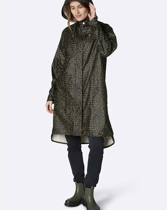 Ilse Jacobsen Light A-Line Raincoat Army Cheetah 4 Ilse Jacobsen Light A-Line Raincoat Army Cheetah