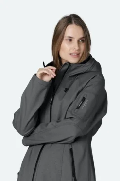 Ilse Jacobsen Long Dark Shadow Raincoat 37 L