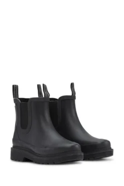 Ilse Jacobsen Short Black Rubber Chelsea Boots