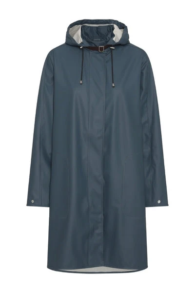 Ilse Jacobsen Soft Shell Raincoat With Detachable Hood - Orion Blue 3 Ilse Jacobsen Soft Shell Raincoat With Detachable Hood - Orion Blue