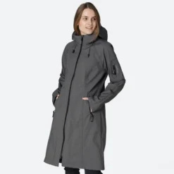 Ilse Jacobsen Long Dark Shadow Raincoat 37 L