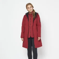 Ilse Jacobsen Dark Red Ilse Jacobsen Long Rhubarb Raincoat 37L