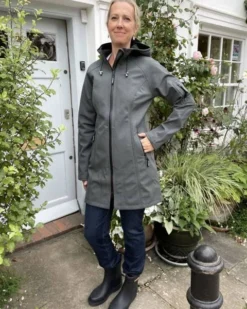 Ilse Jacobsen Soft Shell Raincoat - Mid Length With Detachable Hood - Urban