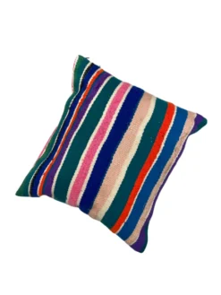 escape Bright Striped Kilim Cushion