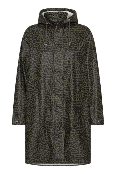 Ilse Jacobsen Light A-line Raincoat - Army Cheetah 4 Ilse Jacobsen Light A-line Raincoat - Army Cheetah