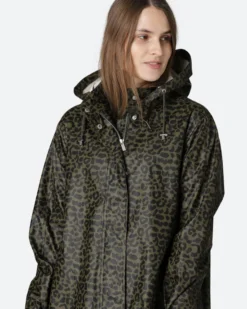 Ilse Jacobsen Light A-Line Raincoat Army Cheetah
