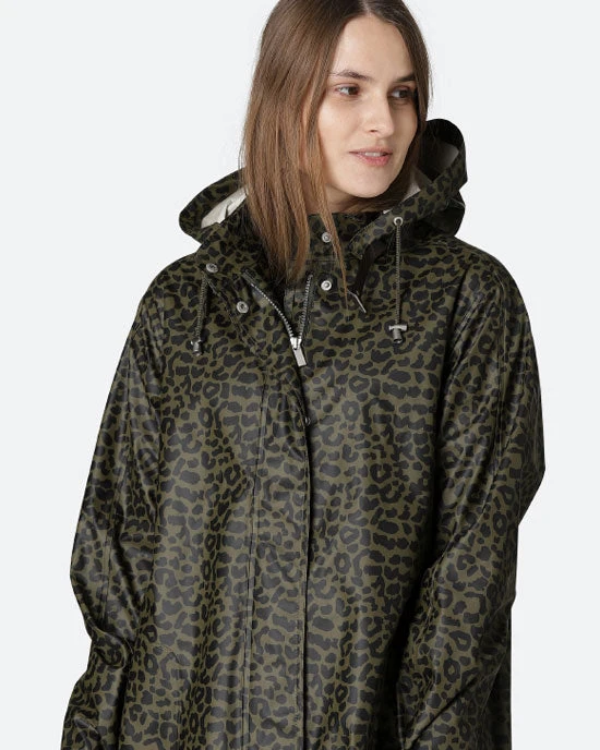 Ilse Jacobsen Light A-Line Raincoat Army Cheetah 3 Ilse Jacobsen Light A-Line Raincoat Army Cheetah
