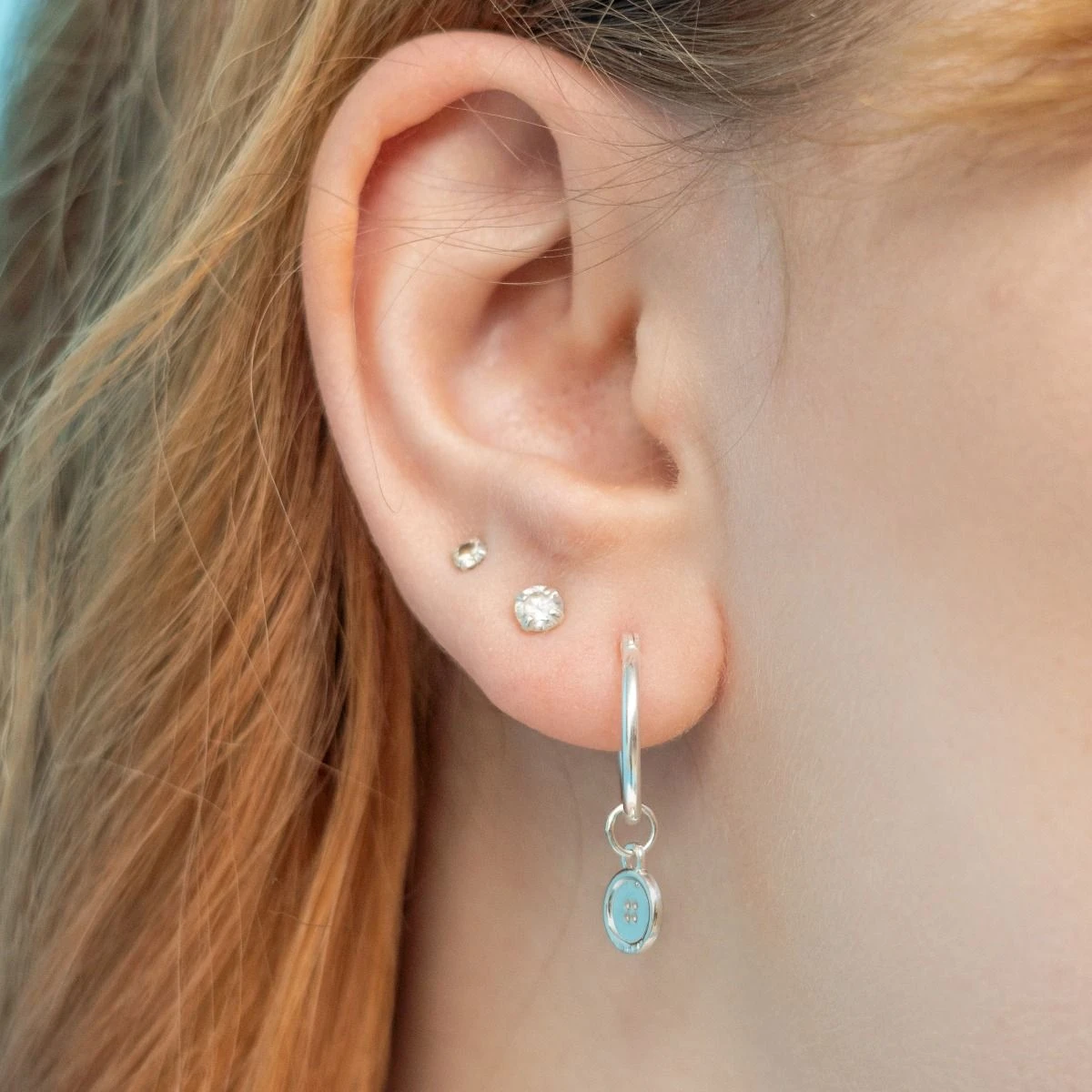 Miffy Miffy Button Hoop Earrings Sterling Silver 4 Miffy Miffy Button Hoop Earrings Sterling Silver