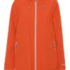Ilse Jacobsen Soft Shell Raincoat - Mid Length With Detachable Hood - Warm Orange 1 Ilse Jacobsen Soft Shell Raincoat - Mid Length With Detachable Hood - Warm Orange