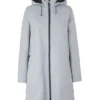 Ilse Jacobsen Soft Shell Raincoat With Detachable Hood - White Blue 1 Ilse Jacobsen Soft Shell Raincoat With Detachable Hood - White Blue
