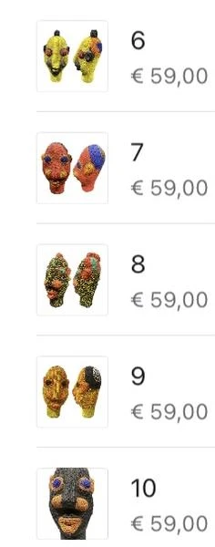 escape Small Beaded Tribal Heads From Cameroon