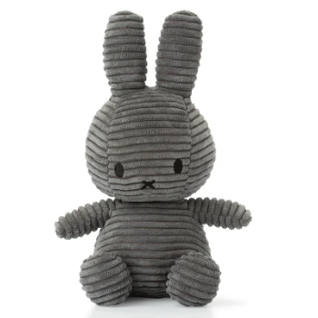 Miffy Miffy Sitting Corduroy Grey Soft Toy 23cm 3 Miffy Miffy Sitting Corduroy Grey Soft Toy 23cm