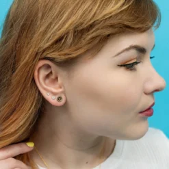 Miffy Miffy Button Stud Earrings 18ct Gold Vermeil