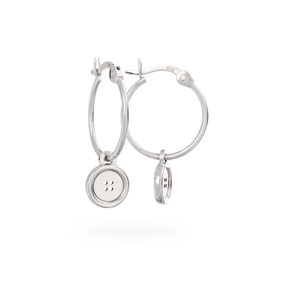 Miffy Miffy Button Hoop Earrings Sterling Silver 3 Miffy Miffy Button Hoop Earrings Sterling Silver