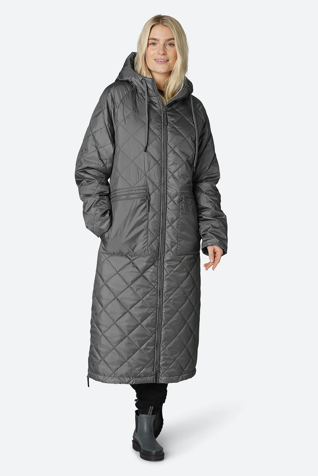 Ilse Jacobsen AERIAL01 Padded Raincoat - Dark Shadow 4 Ilse Jacobsen AERIAL01 Padded Raincoat - Dark Shadow