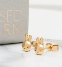 Miffy Miffy Mini Head Studs Earrings 18ct Gold Vermeil