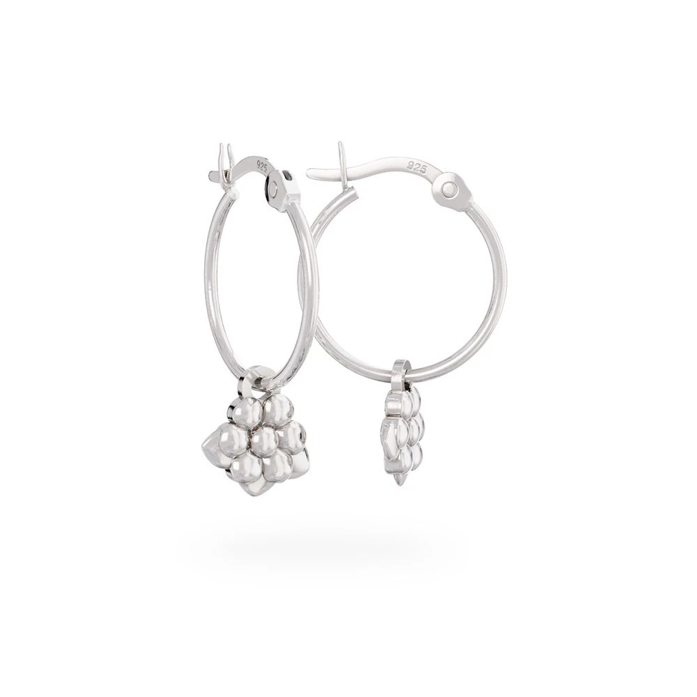 Miffy Miffy Sterling Silver Daisy Hoop Earrings 3 Miffy Miffy Sterling Silver Daisy Hoop Earrings