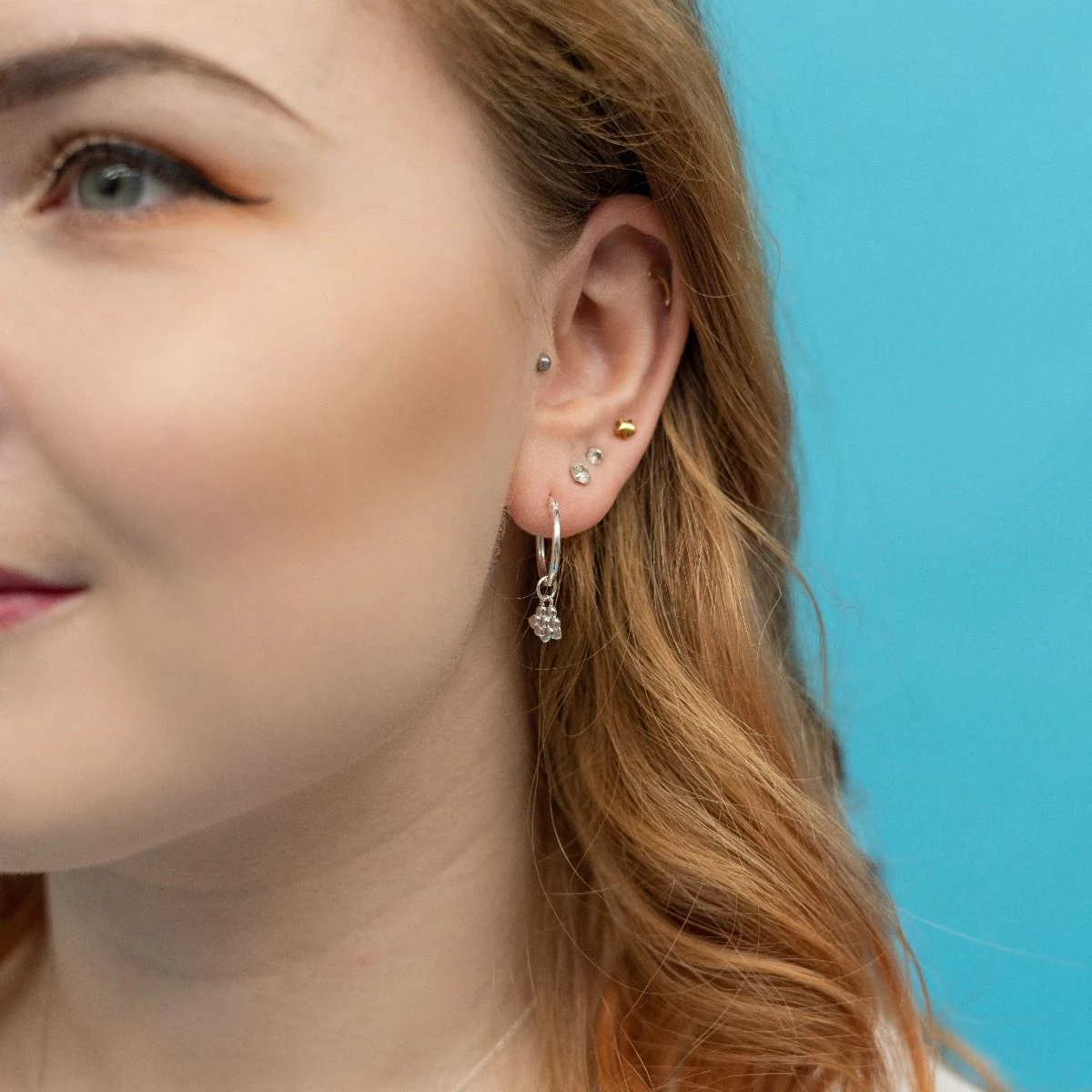 Miffy Miffy Sterling Silver Daisy Hoop Earrings 4 Miffy Miffy Sterling Silver Daisy Hoop Earrings