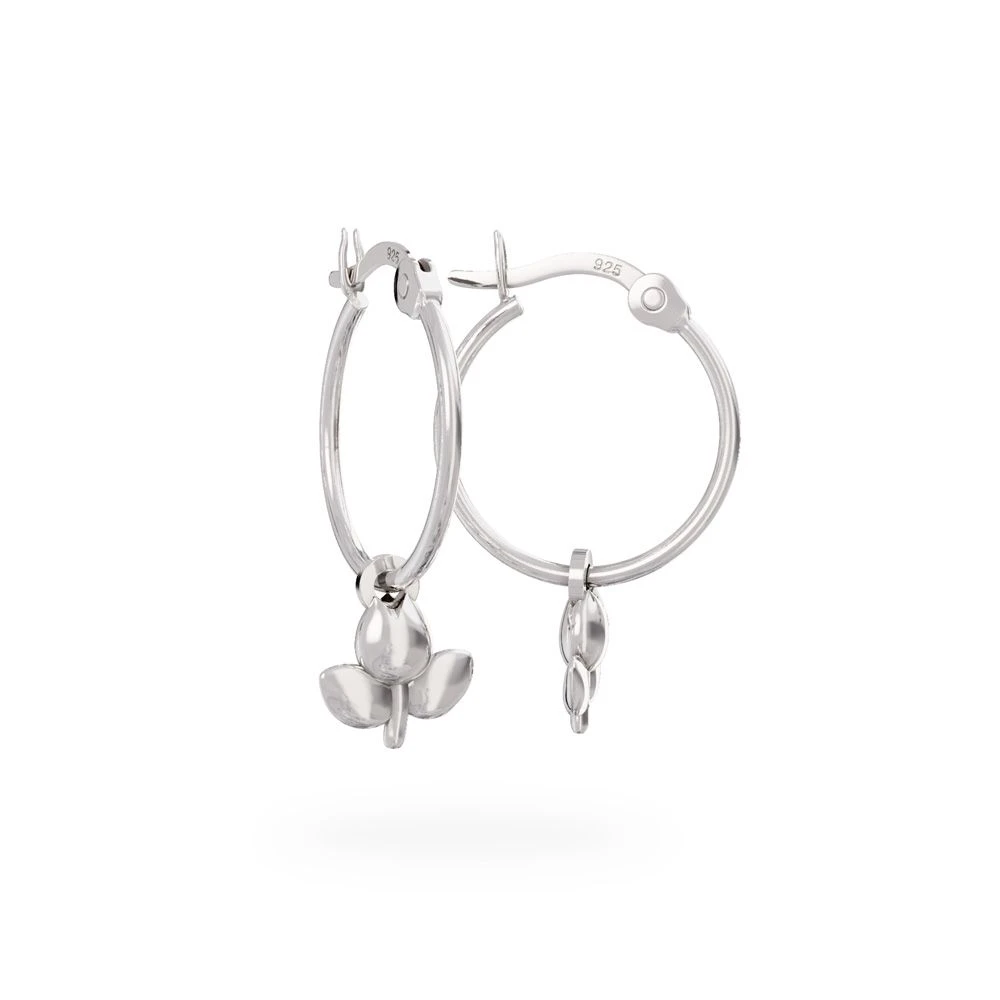 Miffy Miffy Sterling Silver Tulip Hoop Earrings 3 Miffy Miffy Sterling Silver Tulip Hoop Earrings